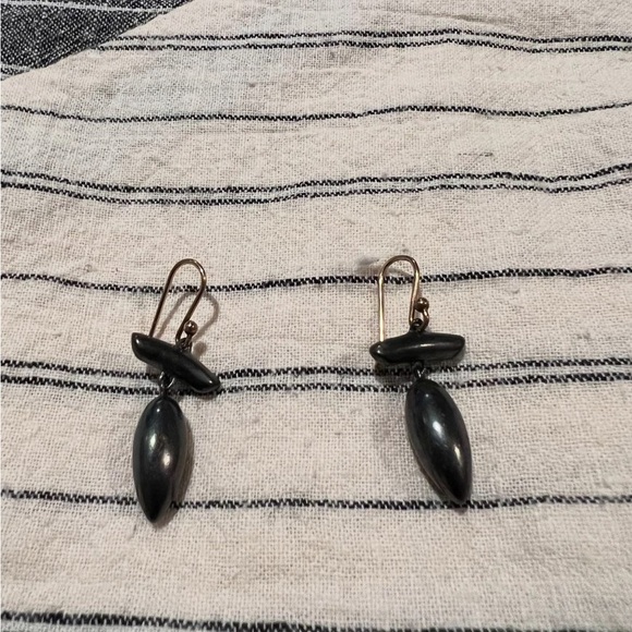 Ted muehling sterling silver T-bar earrings with 14k gold French wires